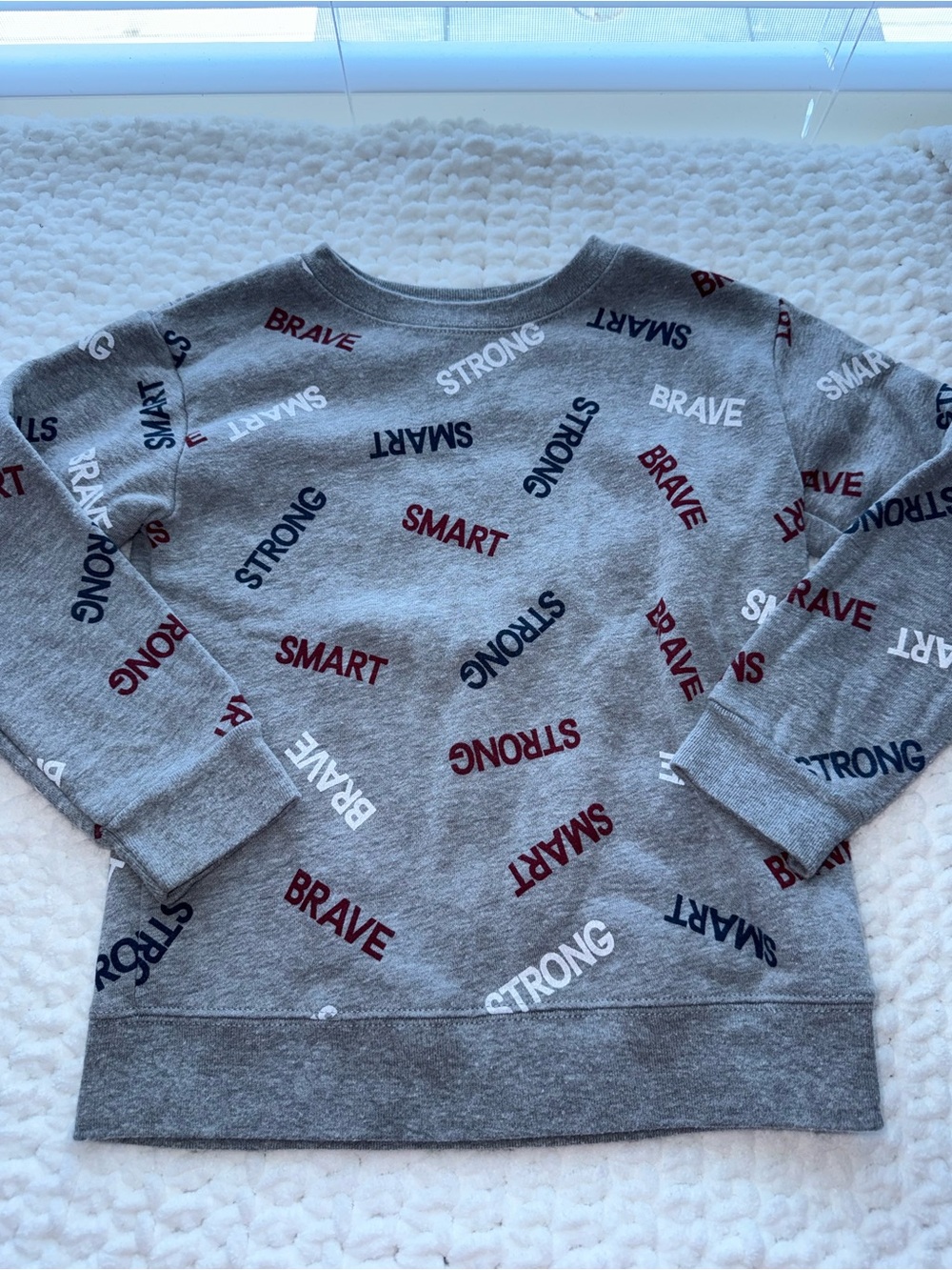 Garanimals Gray Sweatshirt with Red, Navy & White Text